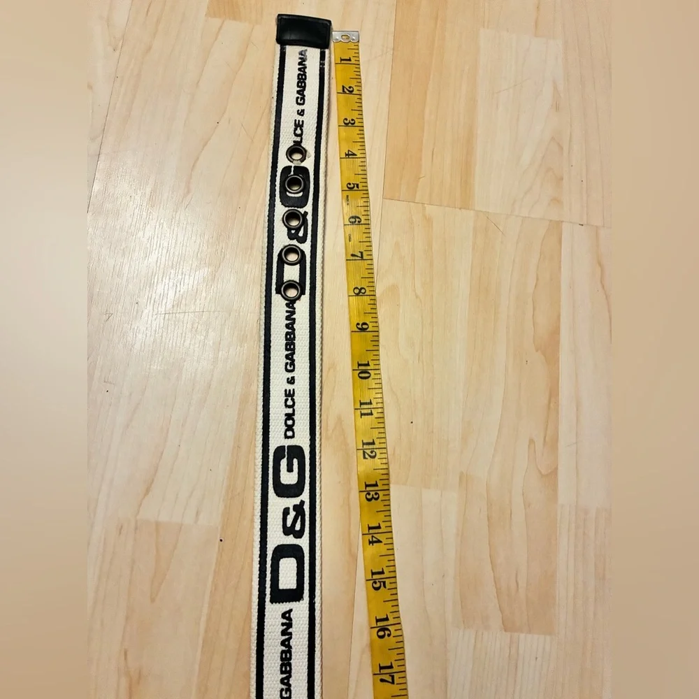 Dolce & Gabbana Canvas Logo Belt Black White D&G Designer Streetwear Unisex